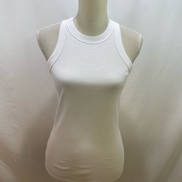 Easy Standard White Ribbed Racer Top - Picture 4 of 7